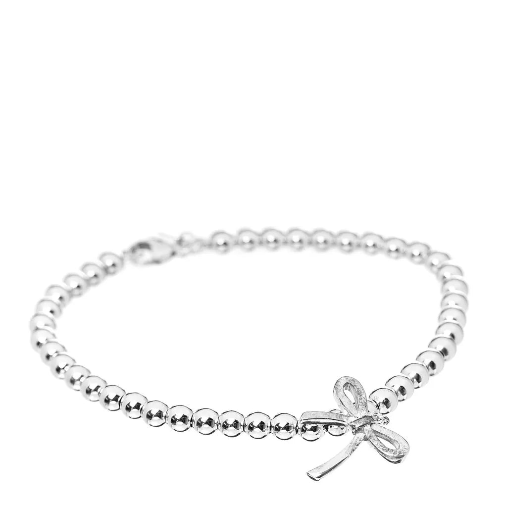 [Resenara Jewelry]STERLING SILVER BOW BEAD BRACELET