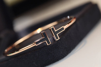 [Resenara Jewelry]T BRACELET 1.8MM ONYX PINK GOLD