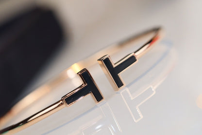 [Resenara Jewelry]T BRACELET 1.8MM ONYX PINK GOLD