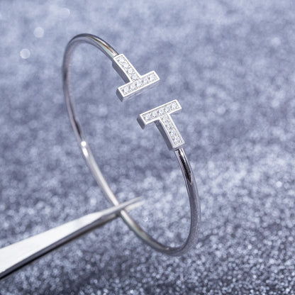 [Resenara Jewelry]T BRACELET 1.8MM DIAMOND SILVER