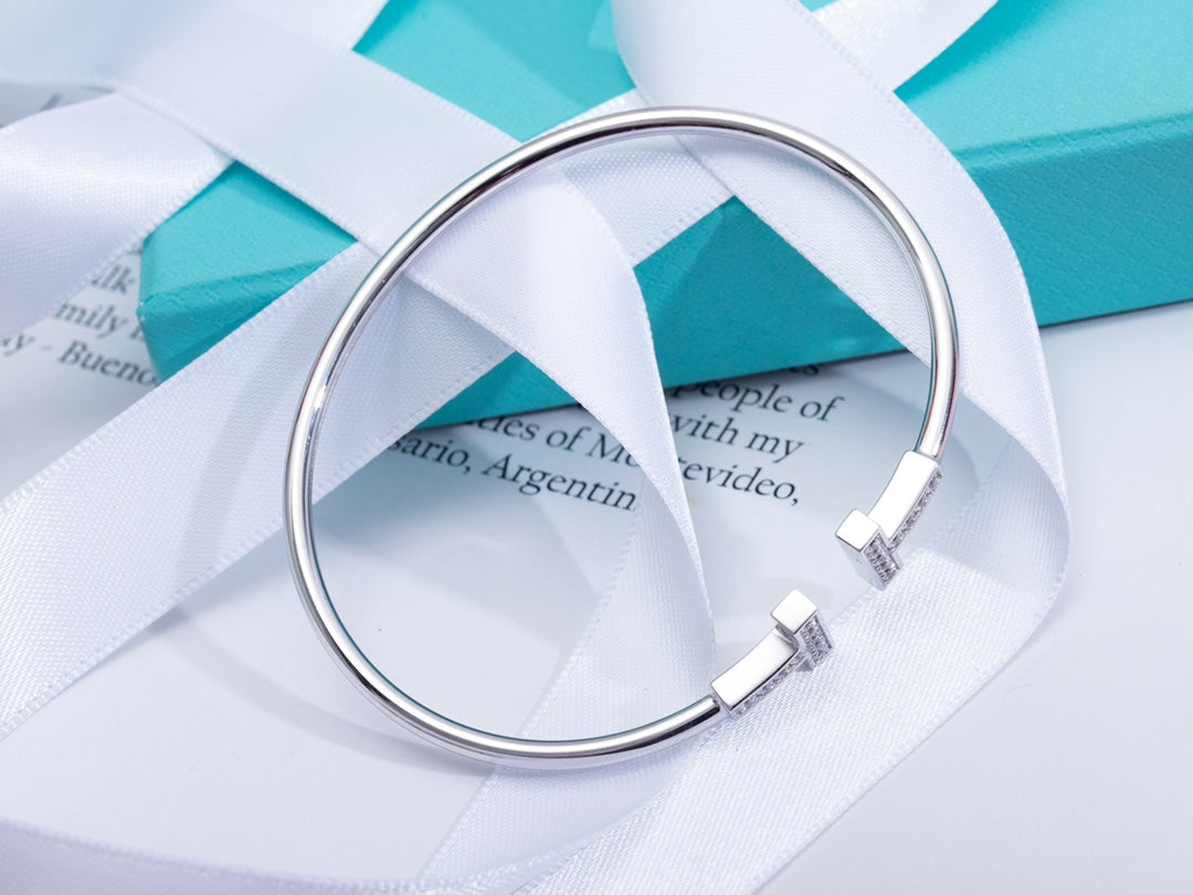 [Resenara Jewelry]T BRACELET 1.8MM DIAMOND SILVER