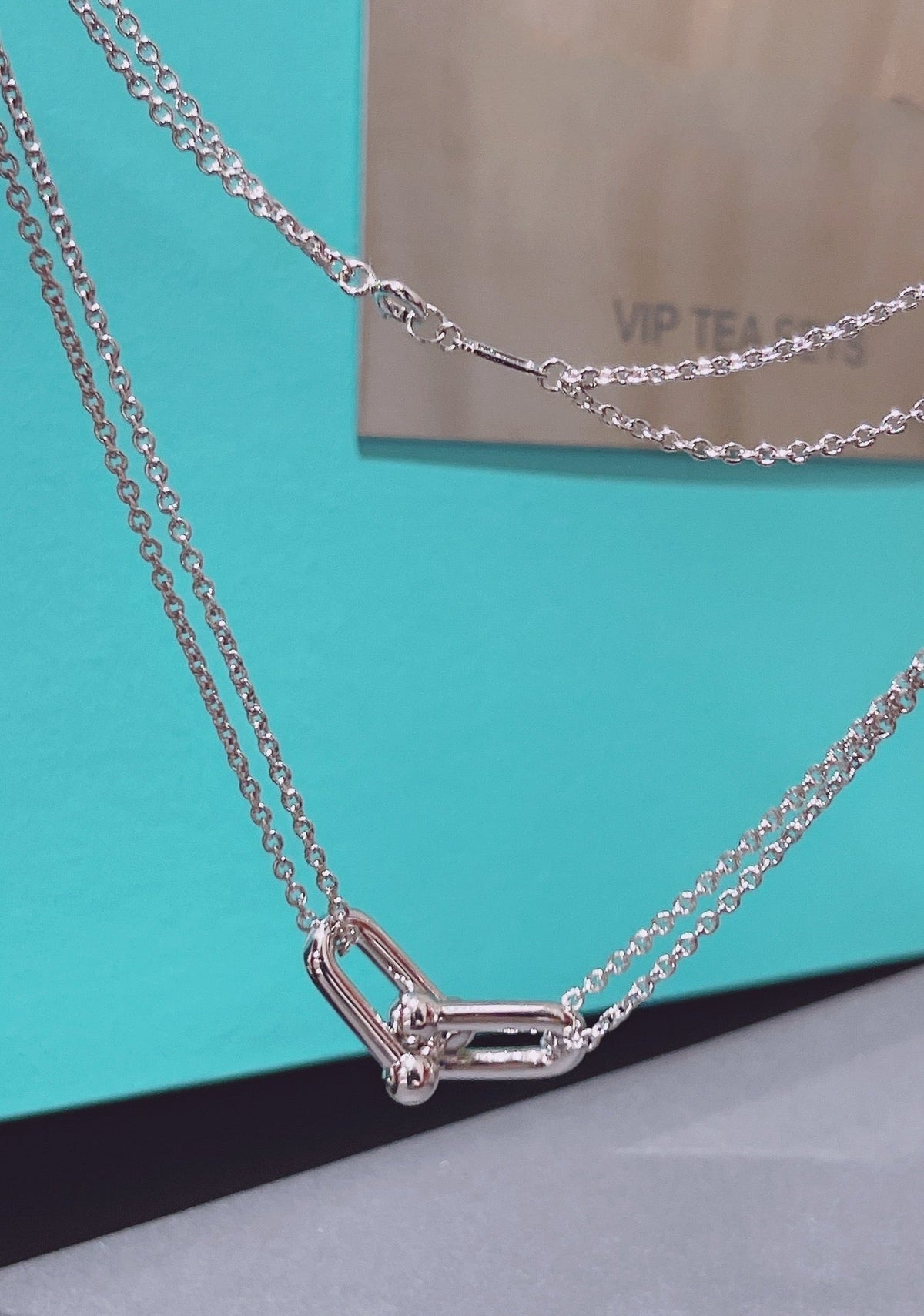 [Resenara Jewelry]HARDWEAR DOUBLE LINK PEDANT SILVER NECKLACE
