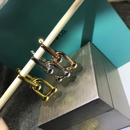 [Resenara Jewelry]HARDWARE DROP EARRINGS DOUBLE LINK