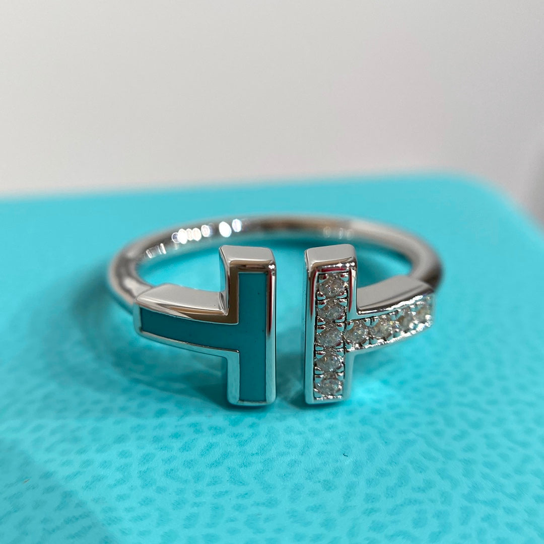 [Resenara Jewelry] WIRE TURQUOISE DIAMOND RING SILVER