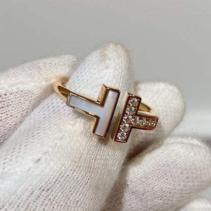 [Resenara Jewelry]T WIRE MOP DIAMOND RING PINK GOLD