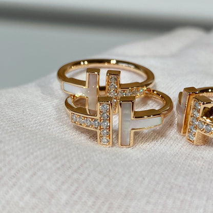 [Resenara Jewelry]T WIRE MOP DIAMOND RING PINK GOLD