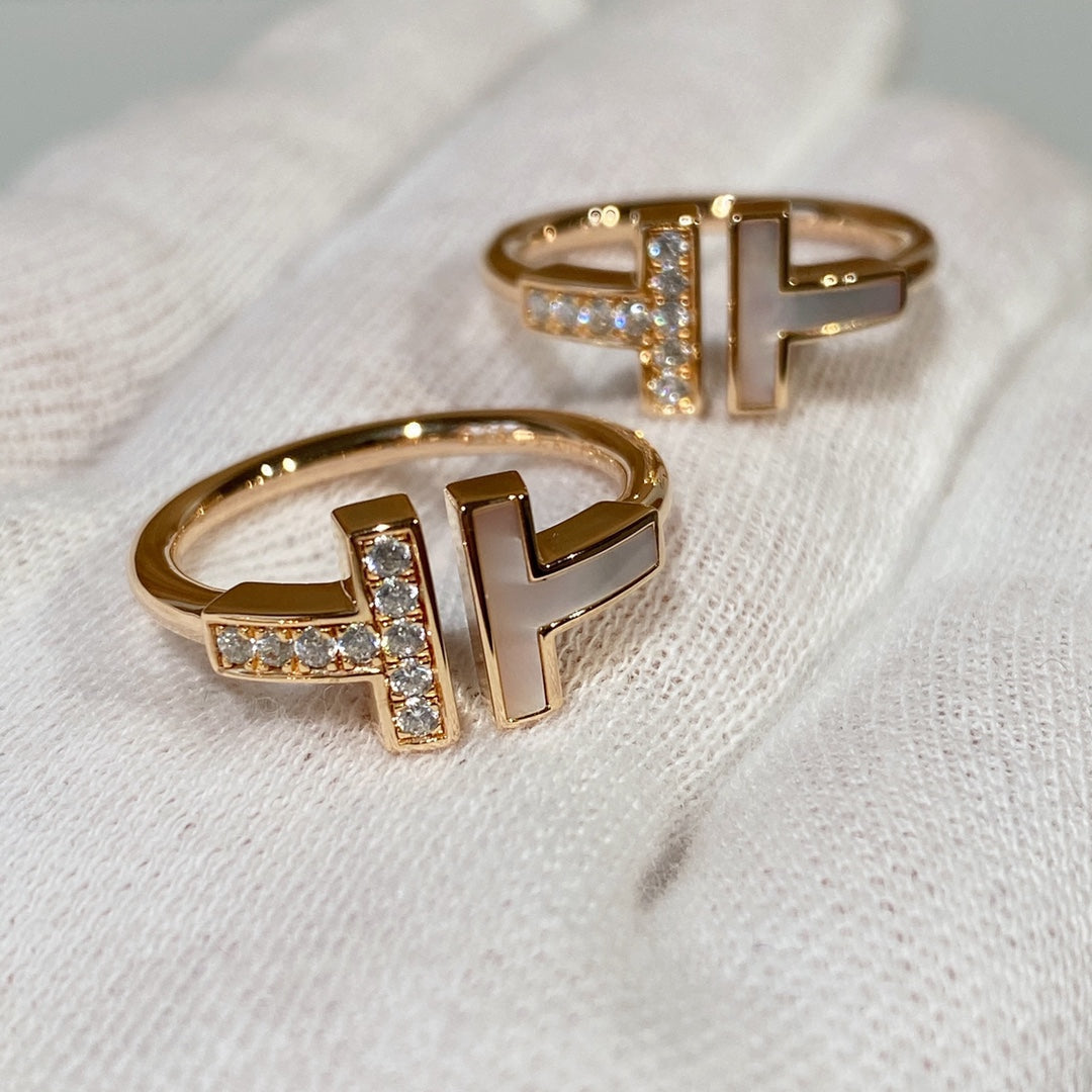 [Resenara Jewelry]T WIRE MOP DIAMOND RING PINK GOLD