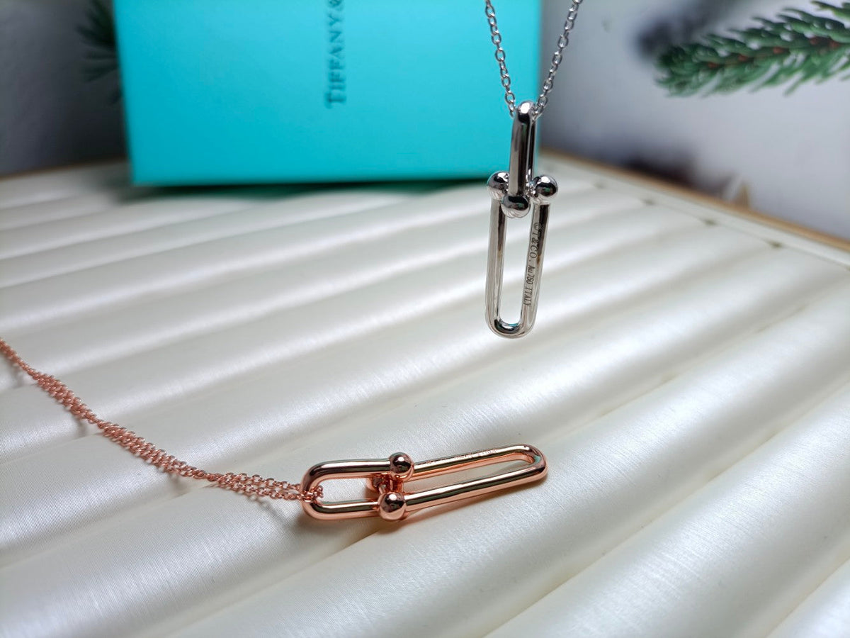 [Resenara Jewelry]HARDWEAR DROP DOUBLE LINK PEDANT NECKLACE
