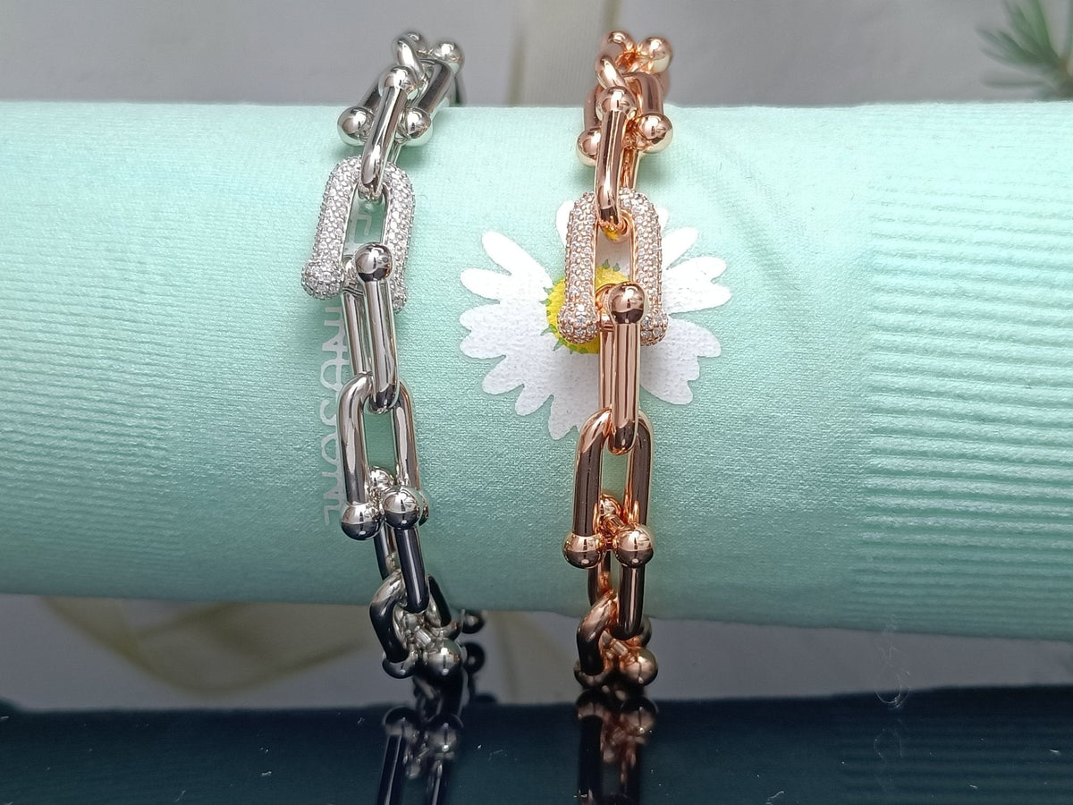 [Resenara Jewelry]HARDWEAR BRACELET PINK GOLD AND SILVER DIAMOND