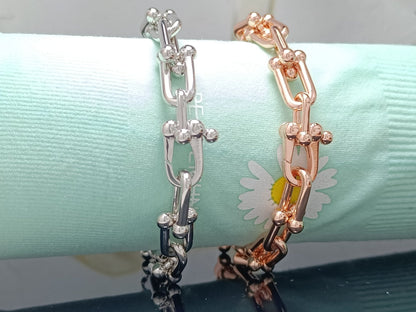 [Resenara Jewelry]HARDWEAR BRACELET PINK GOLD AND SILVER DIAMOND
