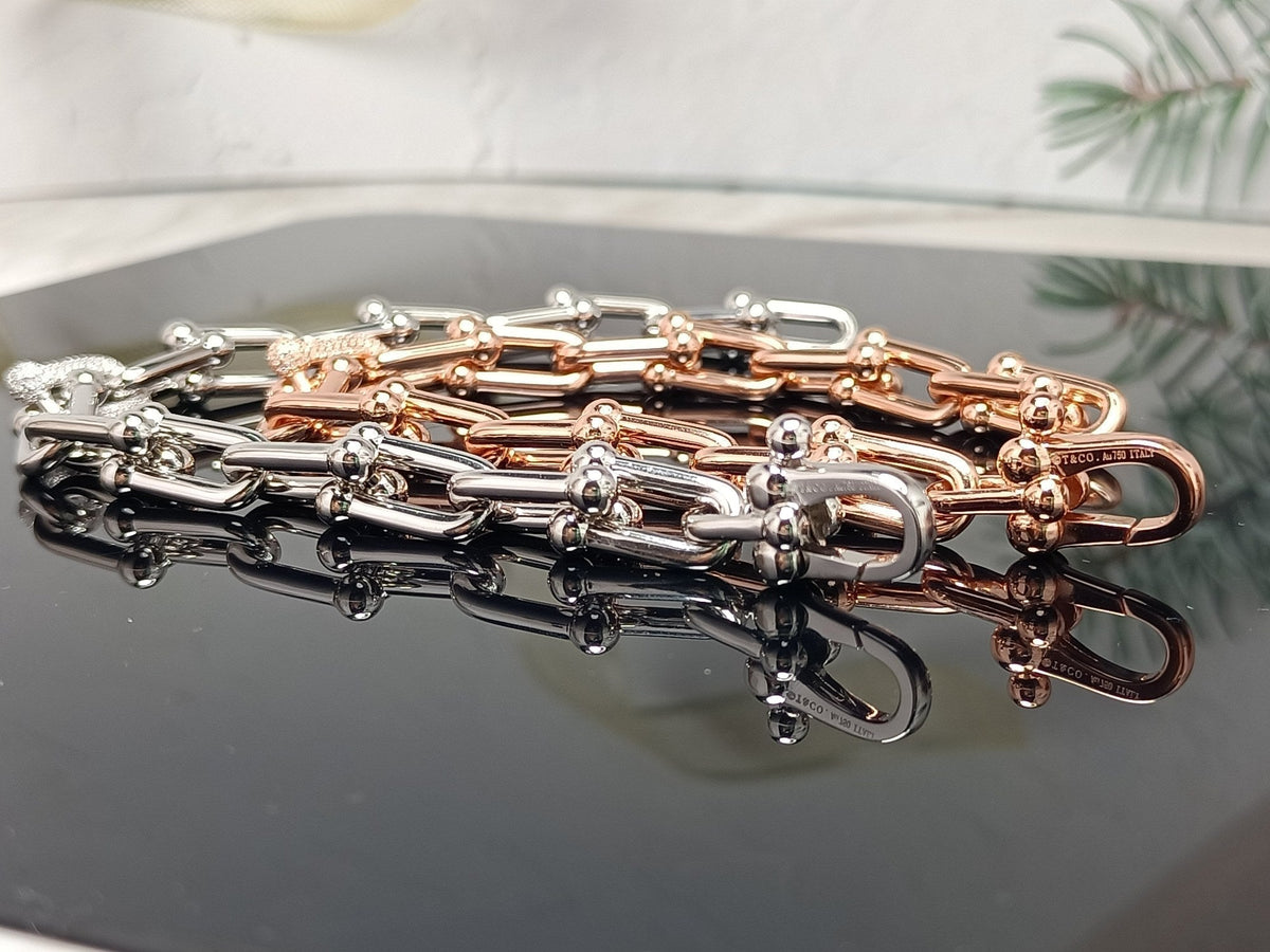 [Resenara Jewelry]HARDWEAR BRACELET PINK GOLD AND SILVER DIAMOND