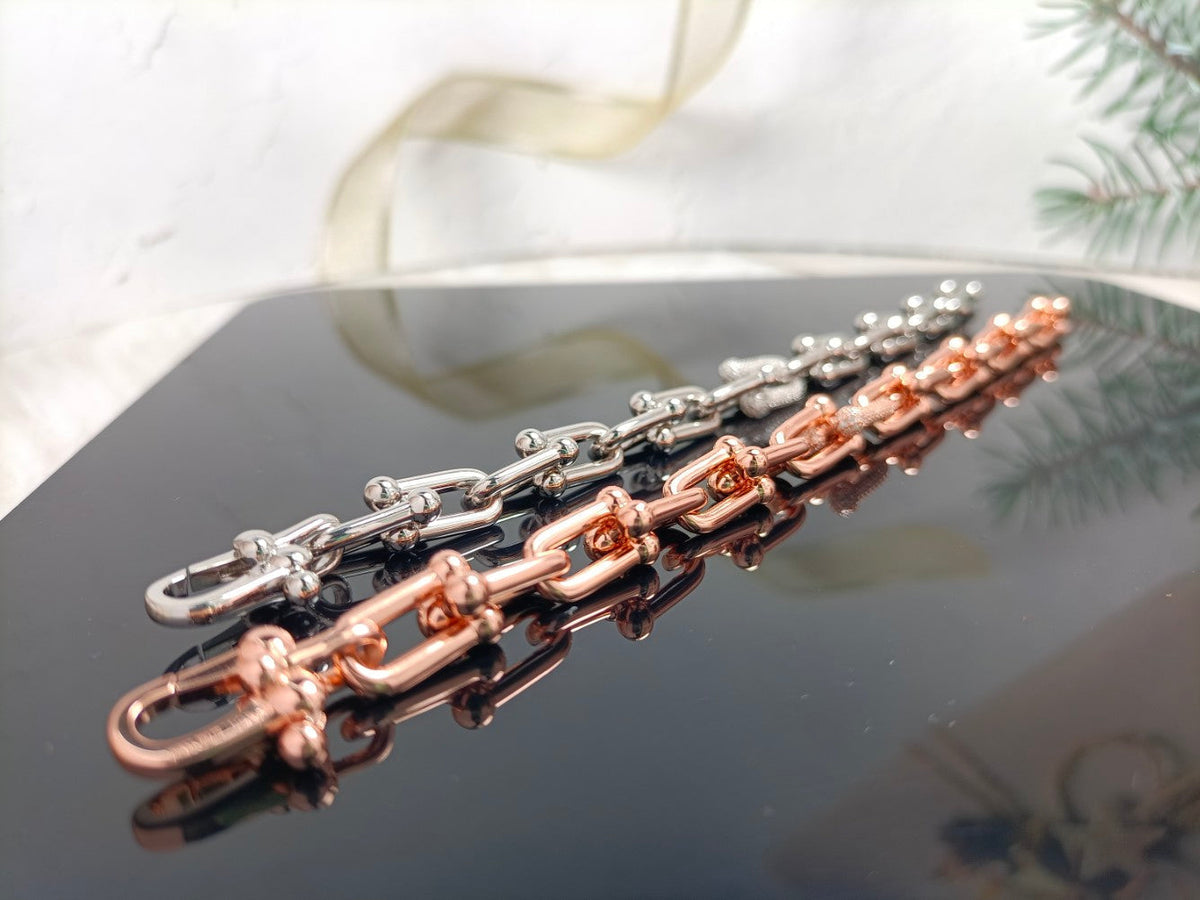[Resenara Jewelry]HARDWEAR BRACELET PINK GOLD AND SILVER DIAMOND