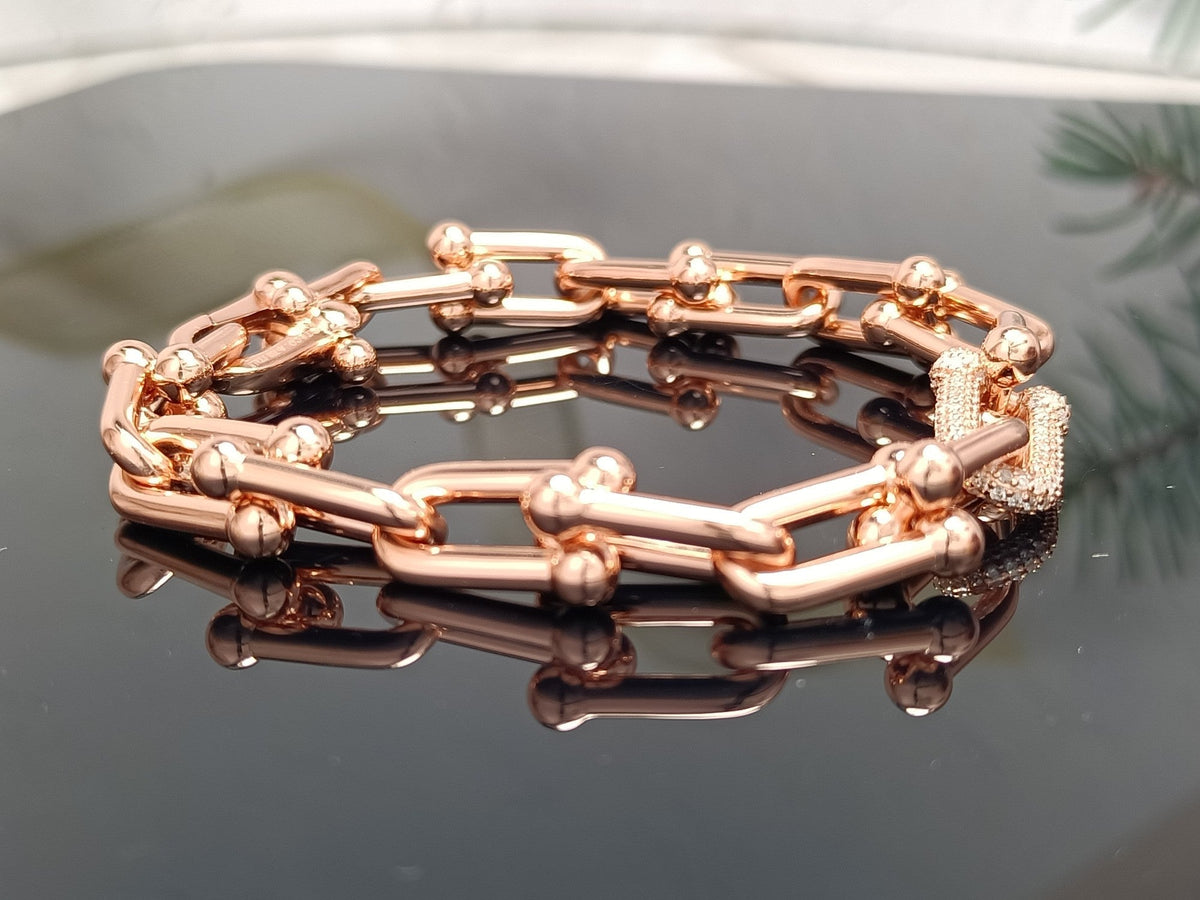 [Resenara Jewelry]HARDWEAR BRACELET PINK GOLD AND SILVER DIAMOND