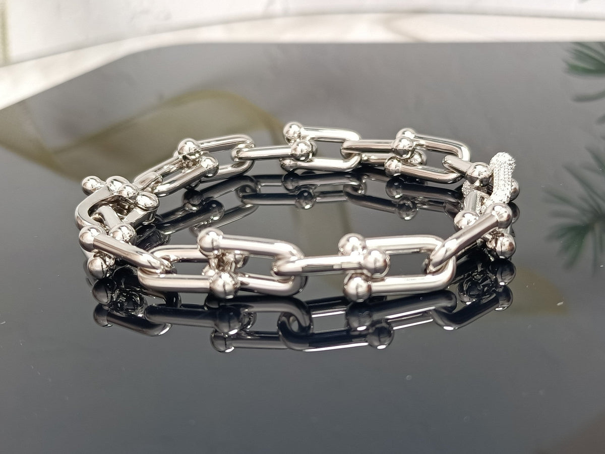 [Resenara Jewelry]HARDWEAR BRACELET PINK GOLD AND SILVER DIAMOND
