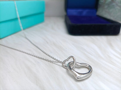 [Resenara Jewelry]DOUBLE HEART SILVER NECKLACE
