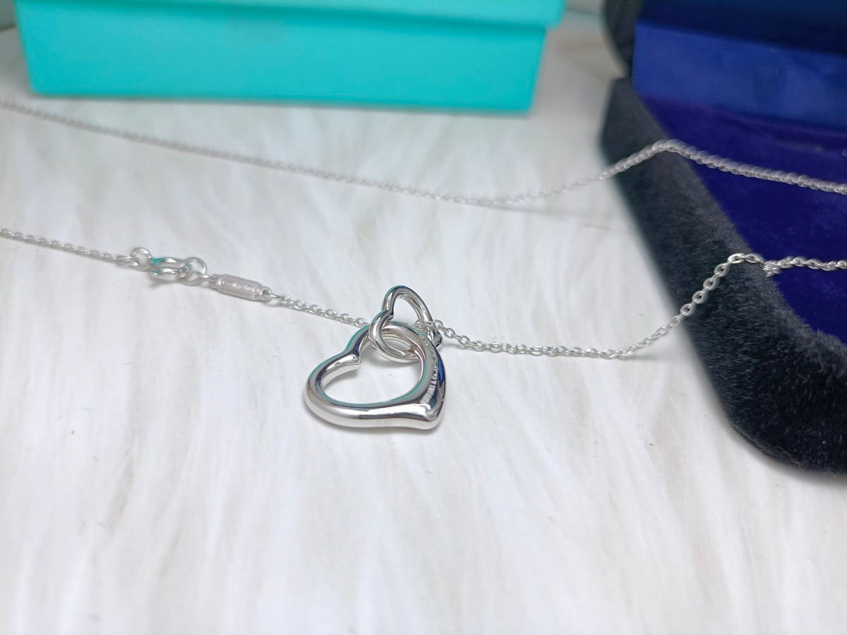 [Resenara Jewelry]DOUBLE HEART SILVER NECKLACE