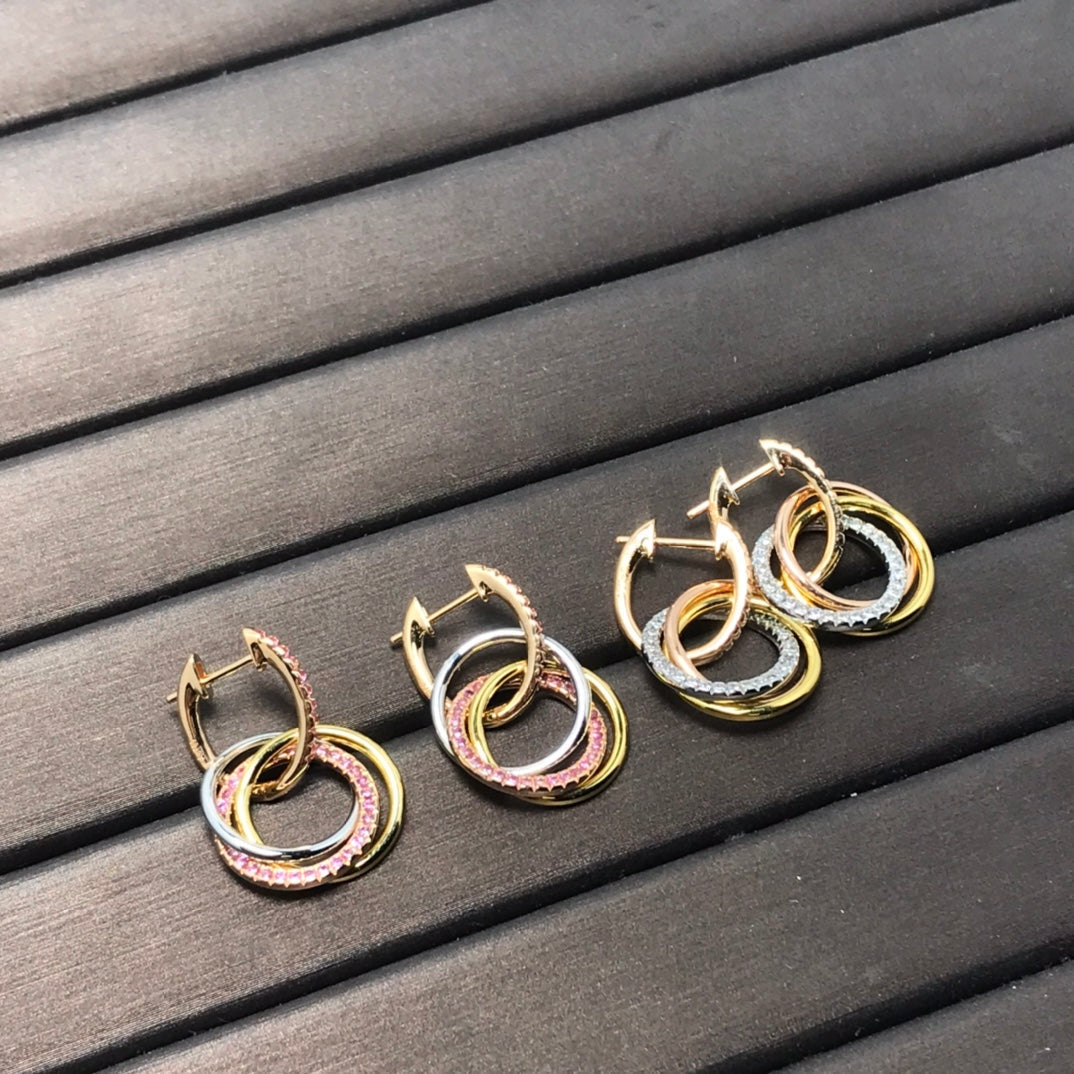 [Resenara Jewelry]TRINITY EARRINGS GOLD DIAMOND