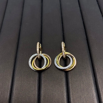 [Resenara Jewelry]TRINITY EARRINGS GOLD DIAMOND
