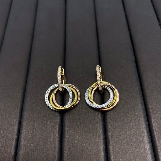 [Resenara Jewelry]TRINITY EARRINGS GOLD DIAMOND