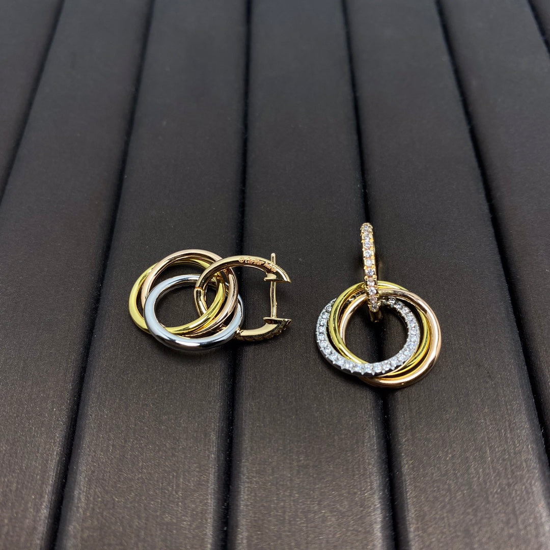 [Resenara Jewelry]TRINITY EARRINGS GOLD DIAMOND