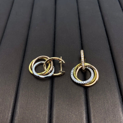 [Resenara Jewelry]TRINITY EARRINGS GOLD DIAMOND