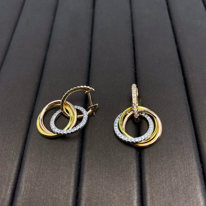 [Resenara Jewelry]TRINITY EARRINGS GOLD DIAMOND