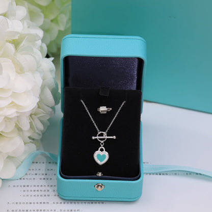 [Resenara Jewelry]DOUBLE HEART BLUE NECKLACE