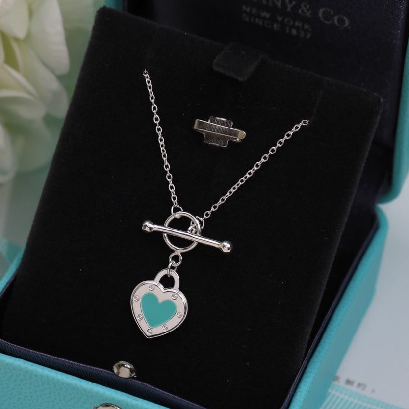 [Resenara Jewelry]DOUBLE HEART BLUE NECKLACE