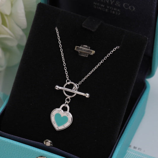 [Resenara Jewelry]DOUBLE HEART BLUE NECKLACE