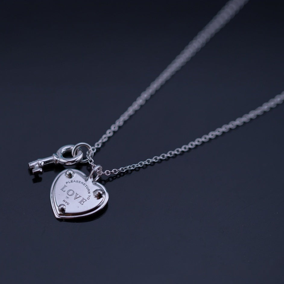 [Resenara Jewelry]KEY AND HEART SILVER NECKLACE