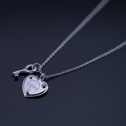[Resenara Jewelry]KEY AND HEART SILVER NECKLACE
