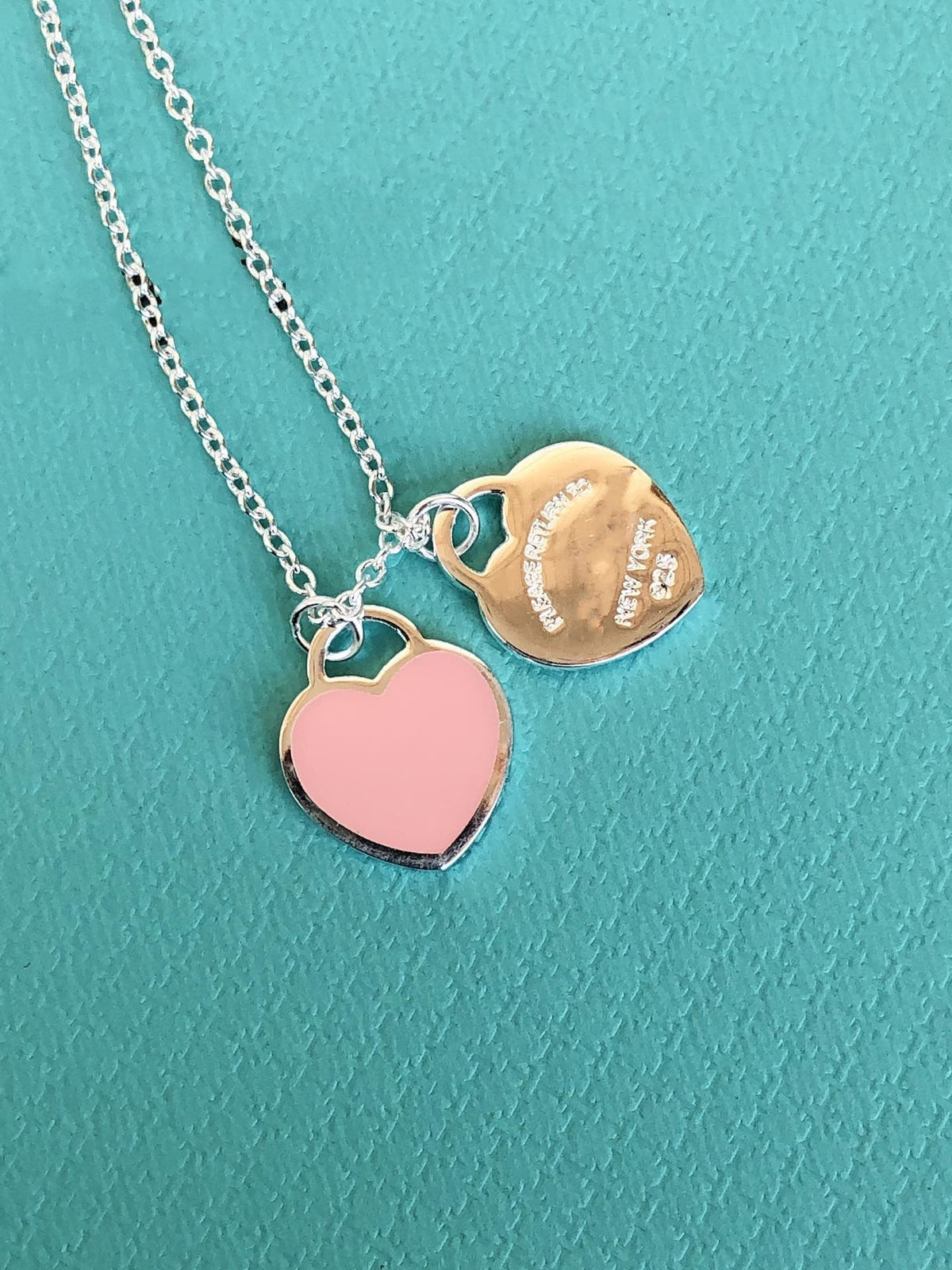 [Resenara Jewelry]DOUBLE HEART PEDANT SILVER NECKLACE