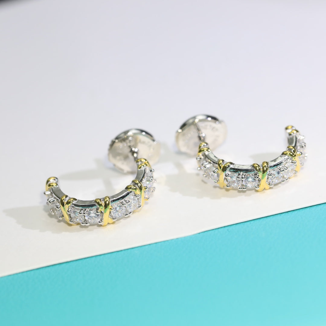 [Resenara Jewelry]TWENTY STONE HOOP GOLD EARRINGS