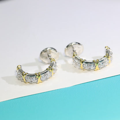 [Resenara Jewelry]TWENTY STONE HOOP GOLD EARRINGS