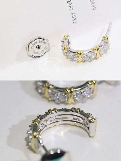 [Resenara Jewelry]TWENTY STONE HOOP GOLD EARRINGS