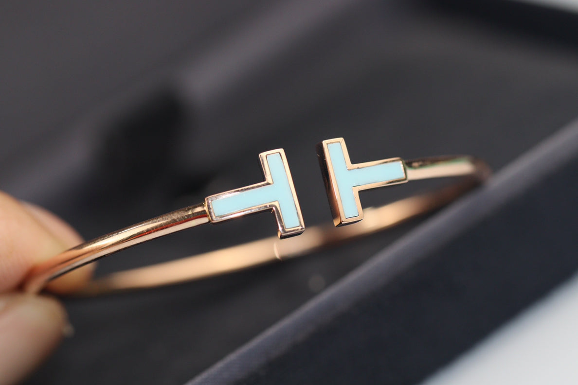 [Resenara Jewelry]T BRACELET 1.8MM TURQUOISE PINK GOLD