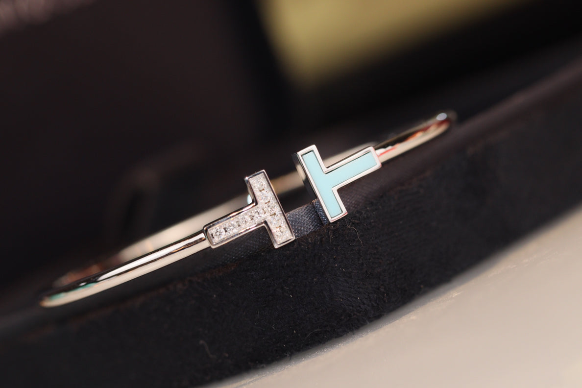 [Resenara Jewelry]T BRACELET 1.8MM TURQUOISE DIAMOND PINK GOLD
