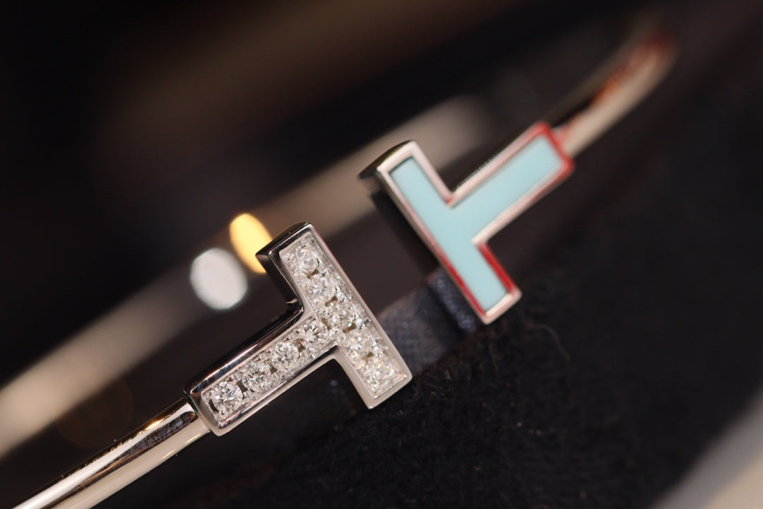 [Resenara Jewelry]T BRACELET 1.8MM TURQUOISE DIAMOND PINK GOLD