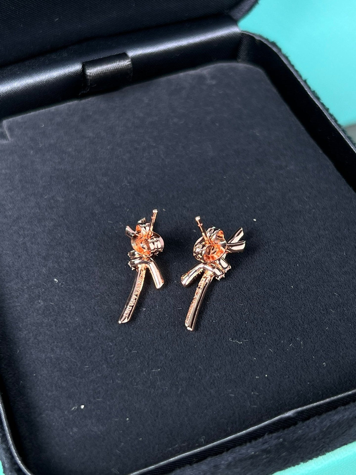 [Resenara Jewelry]KNOT EARRINGS PINK GOLD DIAMOND