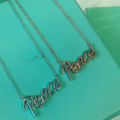 [Resenara Jewelry]PEACE TEXT PEDANT NECKLACE