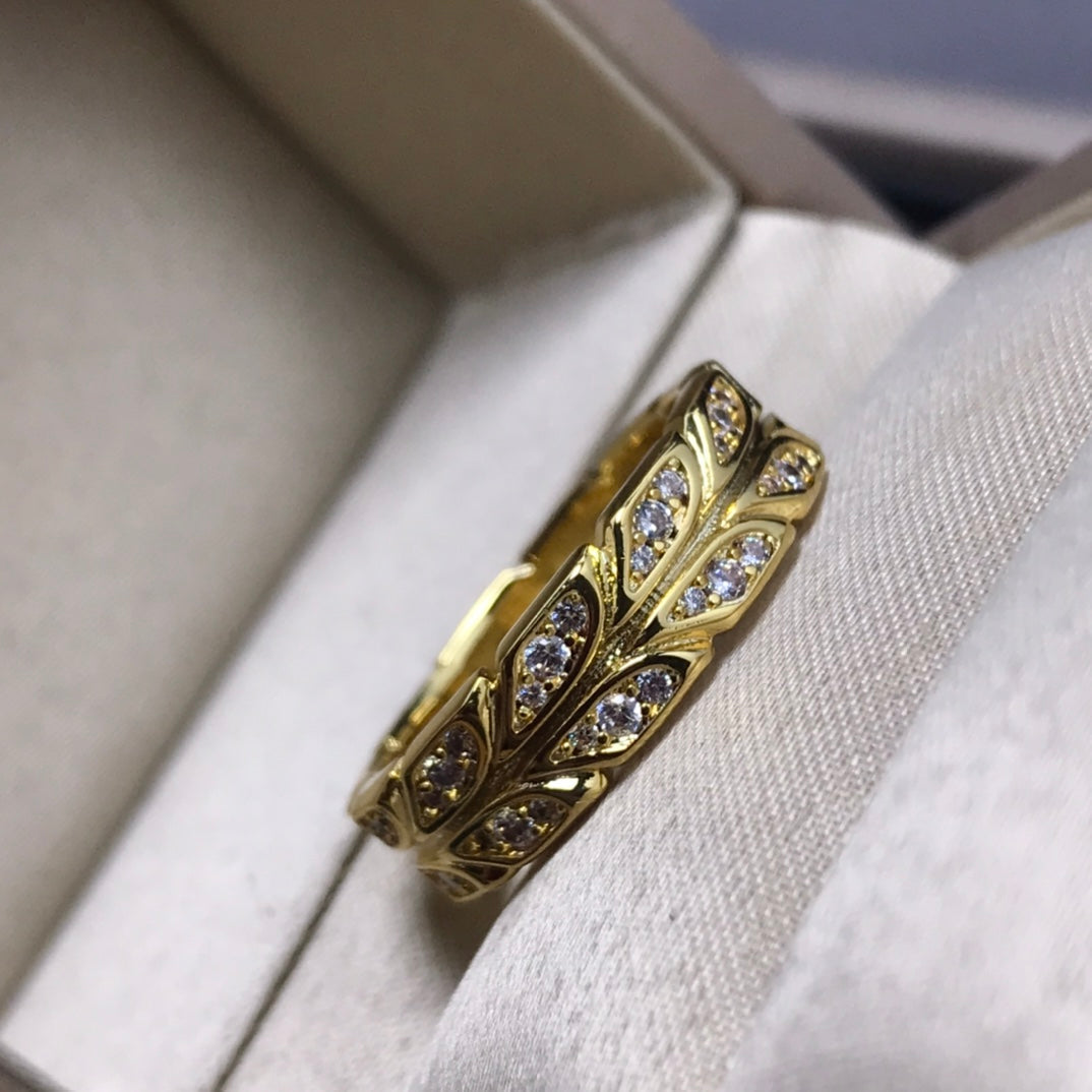[Resenara Jewelry]OLIVE LEAF RING DIAMONDS