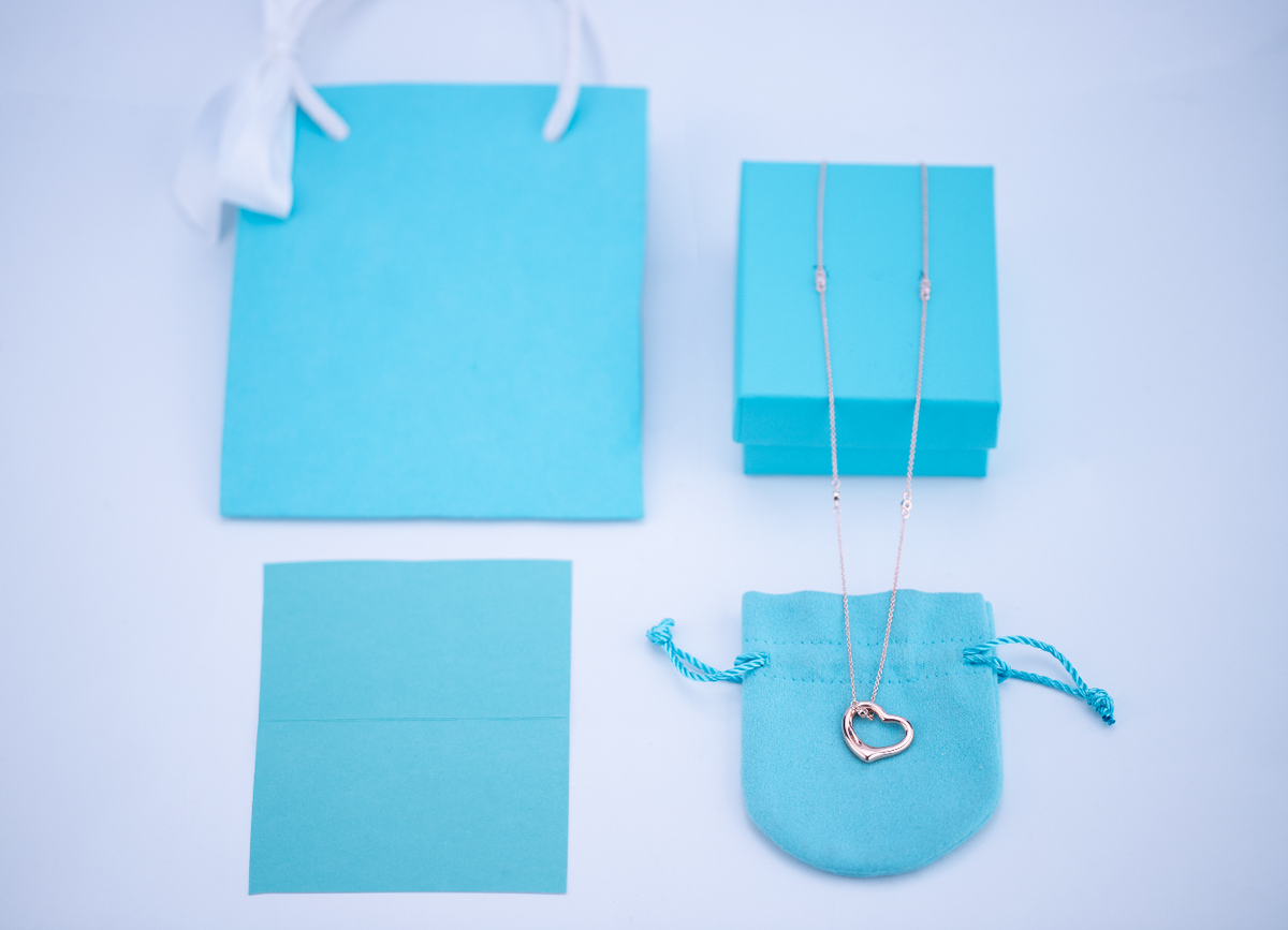 [Resenara Jewelry]OPEN HEART PEDANT PINK GOLD NECKLACE