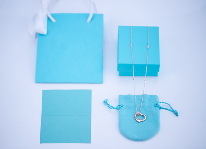 [Resenara Jewelry]OPEN HEART PEDANT PINK GOLD NECKLACE