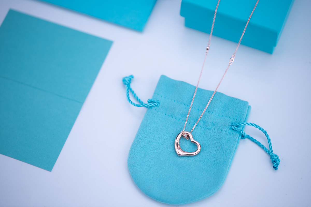 [Resenara Jewelry]OPEN HEART PEDANT PINK GOLD NECKLACE