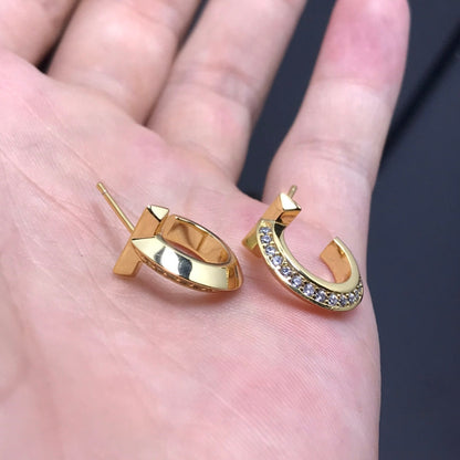 [Resenara Jewelry]T HOOP DIAMOND EARRINGS
