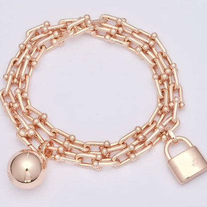 [Resenara Jewelry]HARDWEAR WRAP PINK GOLD BRACELET