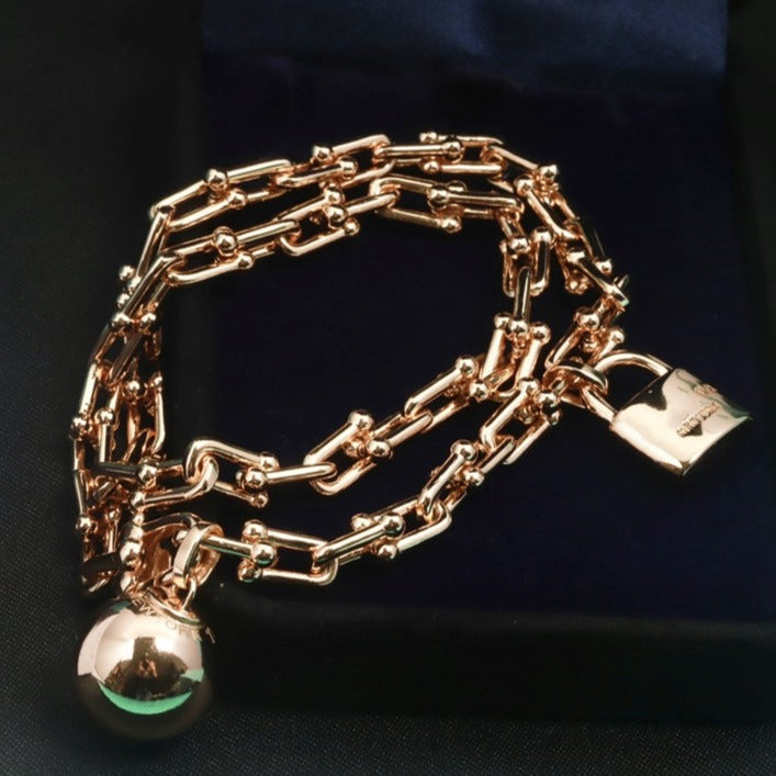 [Resenara Jewelry]HARDWEAR WRAP PINK GOLD BRACELET