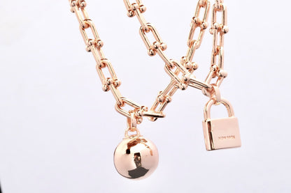 [Resenara Jewelry]HARDWEAR PINK GOLD WRAP NECKLACE