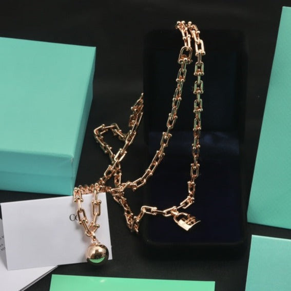 [Resenara Jewelry]HARDWEAR PINK GOLD WRAP NECKLACE