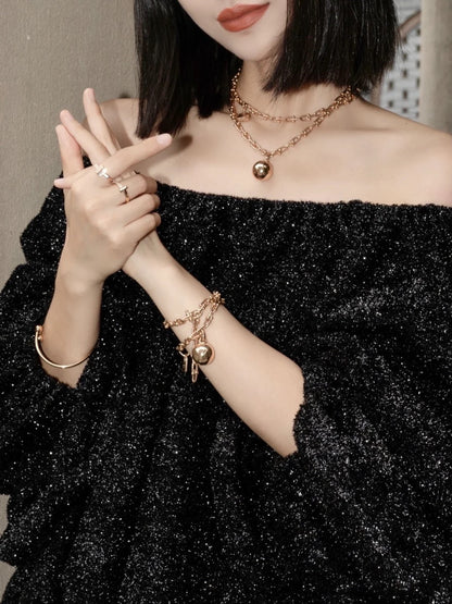 [Resenara Jewelry]HARDWEAR PINK GOLD WRAP NECKLACE